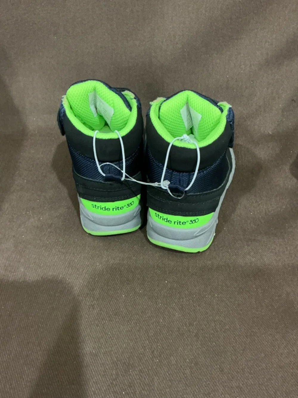 Stride Rite Nebraska Toddler Navy/Neon Green Waterproof Boot Sneakers
